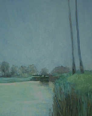 canal at prosperous co kildare original irish landscape painting