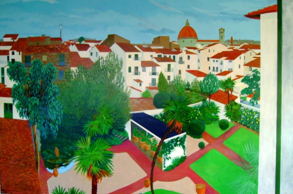 room with a view,hotel castro florence landscape painting