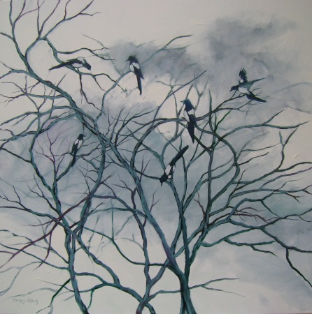 gathering magpies