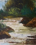 mountian river stream painting wicklow ireland